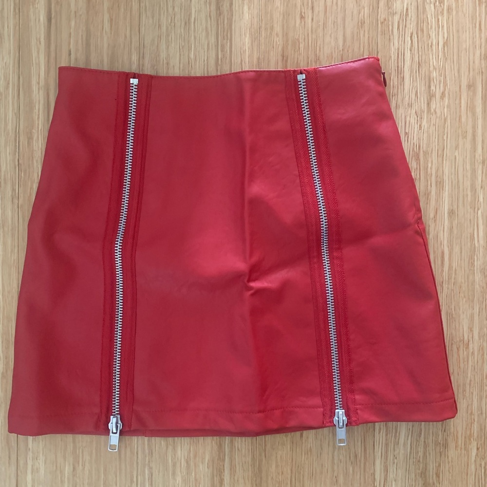 Forever 21. Red leather mini skirt! Never worn.